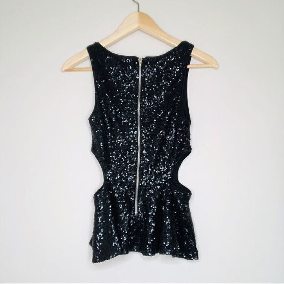 FOREVER 21🌺Black Sequin Sleeveless Skirted Top🌺 - Picture 8 of 9